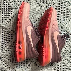Nike Pink and Orange Athletic Shoes with Air Max Cushioning - 7